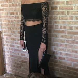 Black two piece formal dress